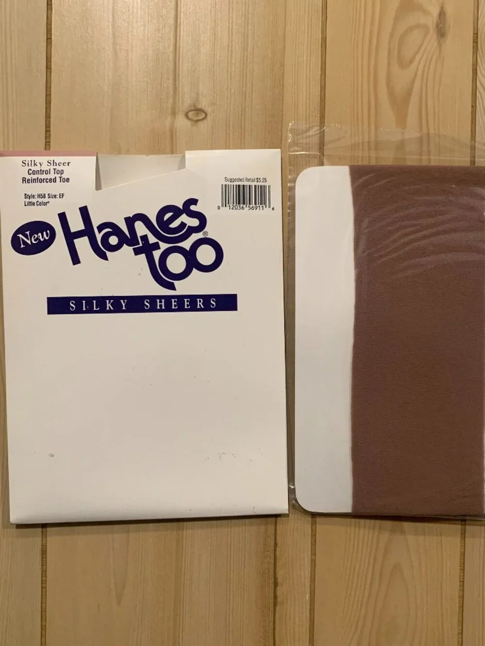 Vintage 90s Hanes Too Silky Sheer Controller Top Reinforced Toe Pantyhose NIP EF